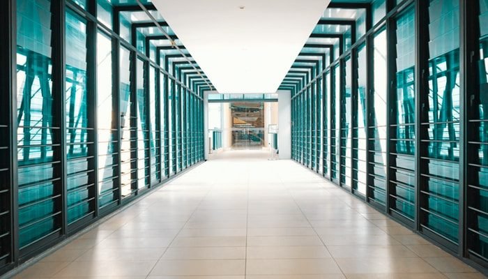 Rack of servers in a data centre