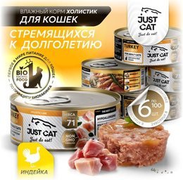 Just Cat влажный корм для кошек с индейкой