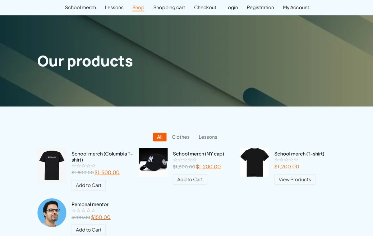 Merchandise store on WooCommerce