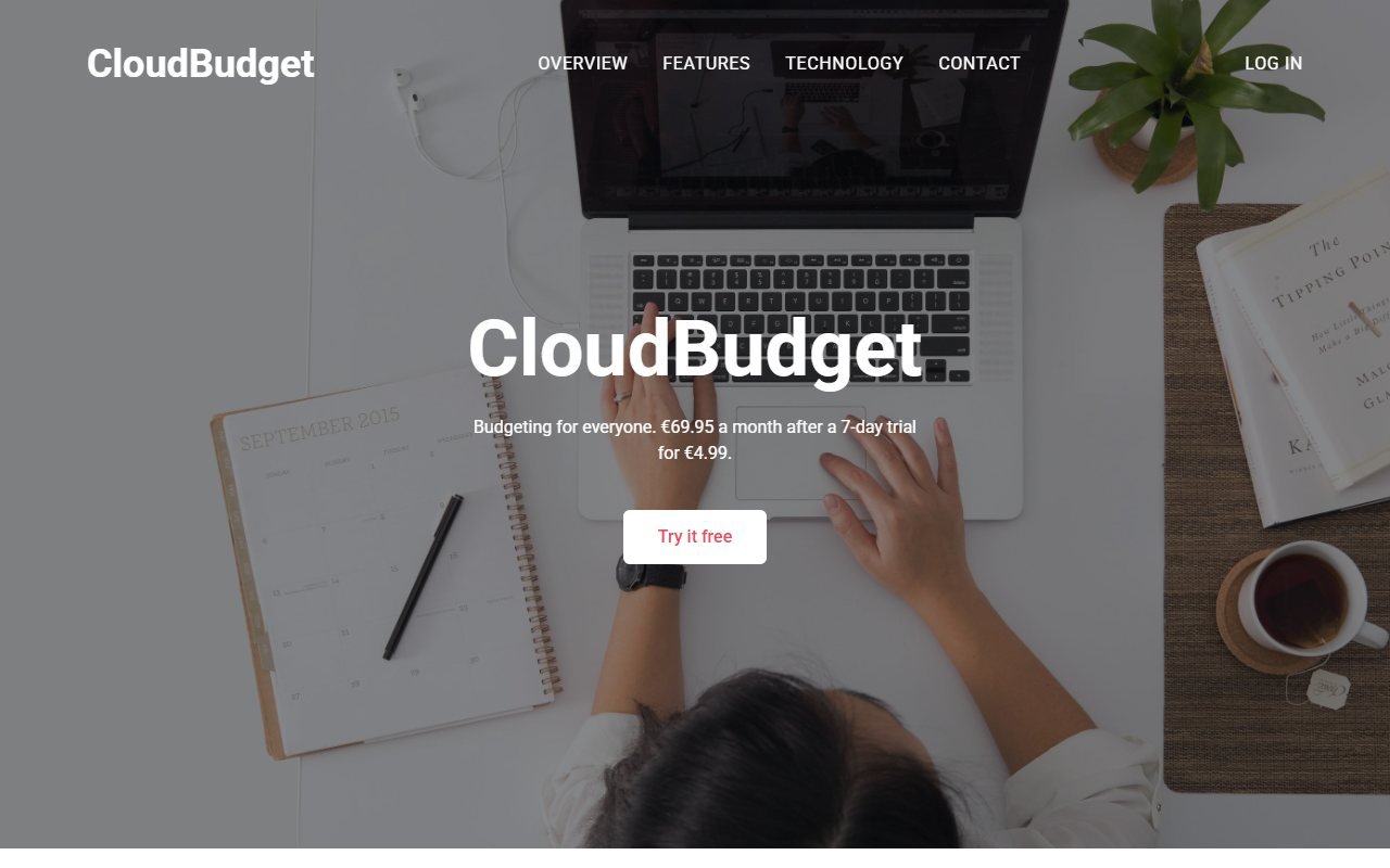 CloudBudget — лендинг приложения для бюджета — HTML/CSS/JS. Сайт облачного сервиса для учёта личного бюджета и расходов.