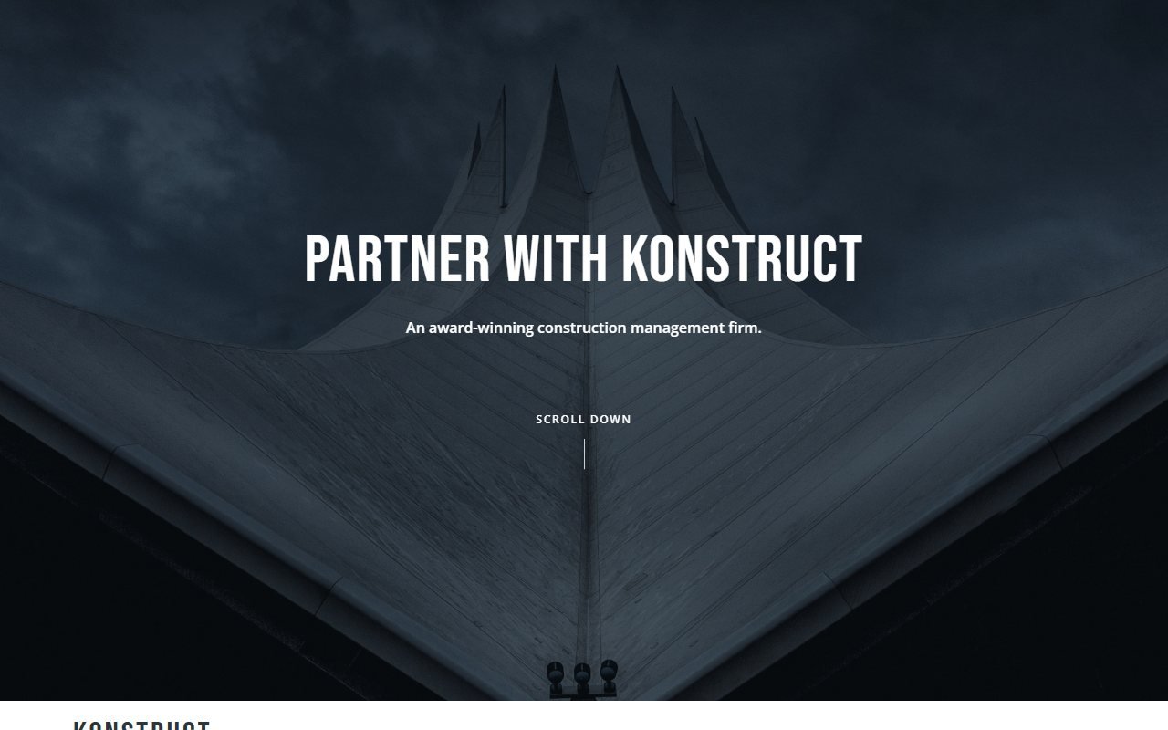 Konstruct — сайт строительной компании — HTML/CSS/JS. Сайт компании по управлению строительством коммерческих и промышленных объектов, работающей с 2011 года.